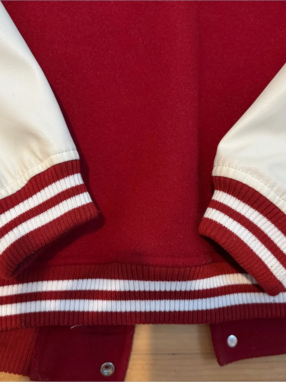 Kids Red Varsity Jacket with White Accents Football jacket